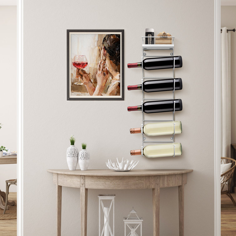 White Wall Mounted Towel Rack with Wooden Shelf