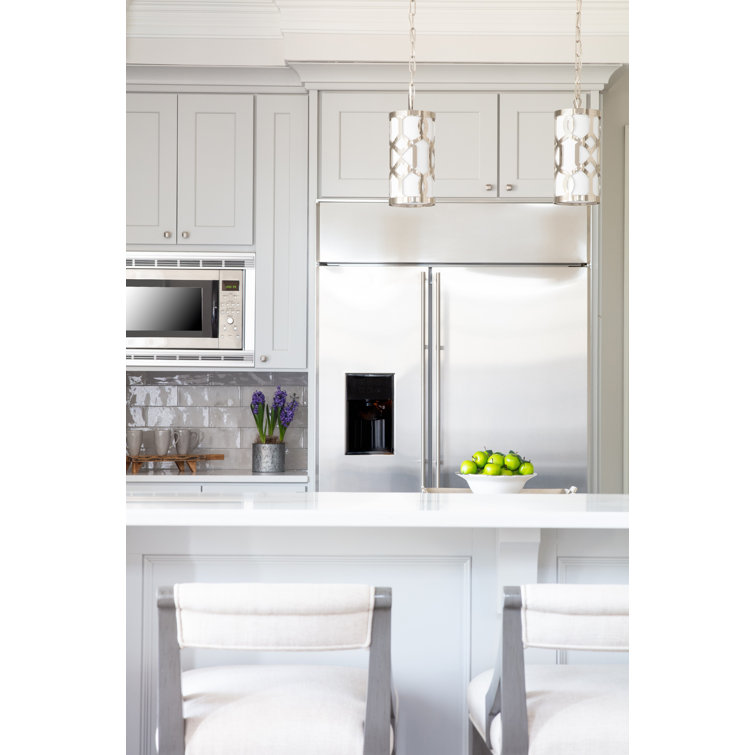 Polished Nickel Mini Drum Pendant with White Silk Shade