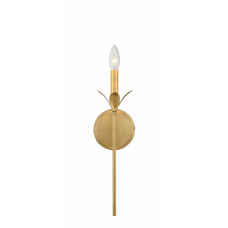 Antique Gold Wrought Iron Dimmable Wall Sconce with White Shade