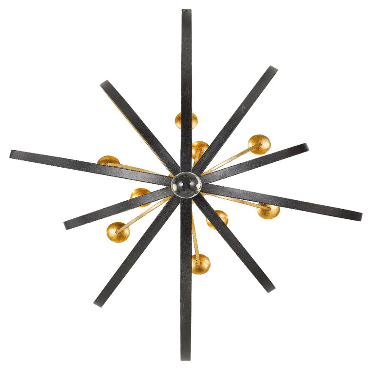 Luna English Bronze & Antique Gold 9-Light Sphere Chandelier