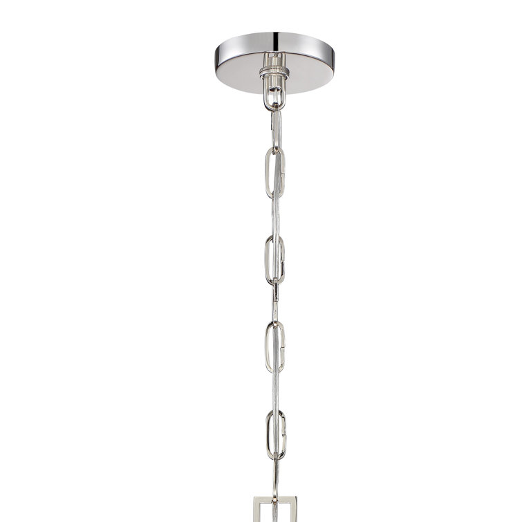 Polished Nickel Mini Chandelier with Silk Shade