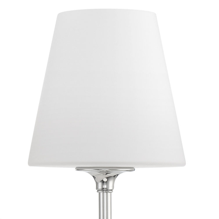 Sylvan Polished Chrome 1-Light Wall Sconce with White Glass Shade