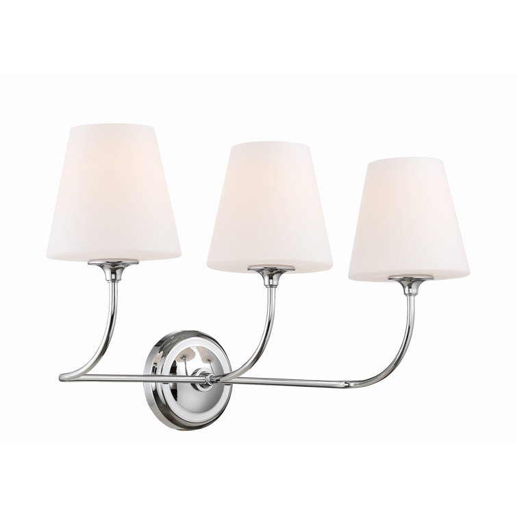 Sylvan Chrome 3-Light Vanity with Glass Shades
