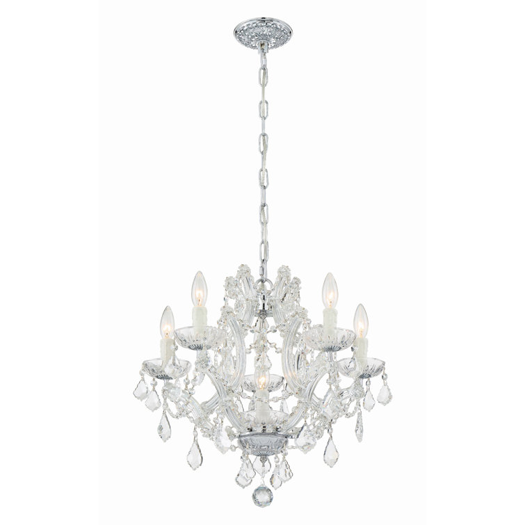 Gold Mini Crystal Candle Chandelier with Clear Italian Crystals
