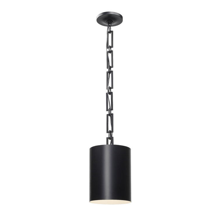 Matte Black Mini Drum Steel Pendant Light