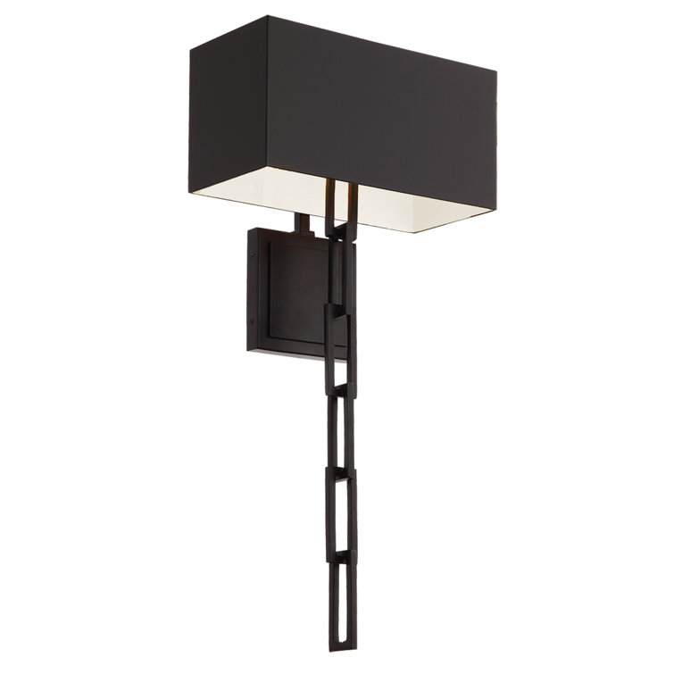 Matte Black & White Dual Light Steel Sconce with Dimmable Feature