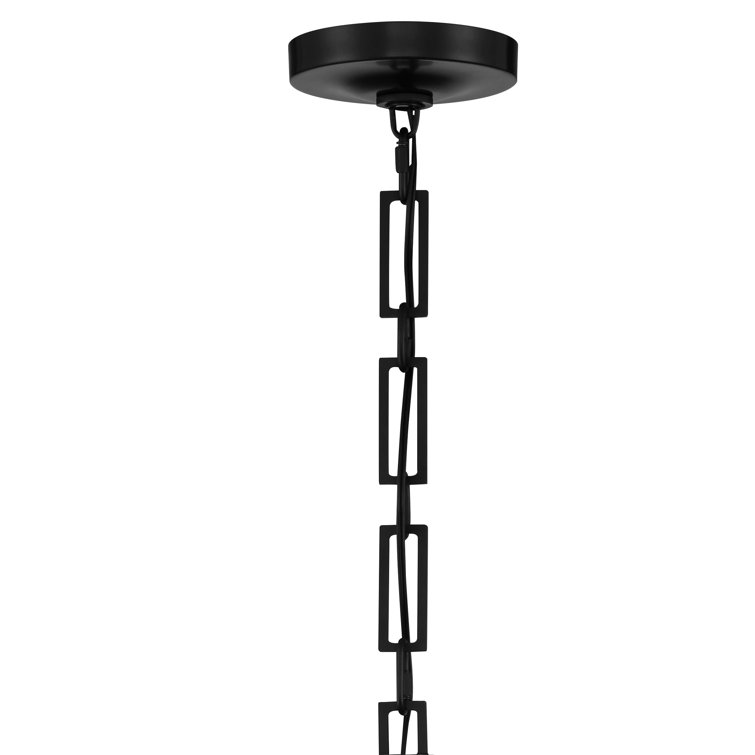 Mini Alston Drum Pendant in Matte Black with Steel Shade
