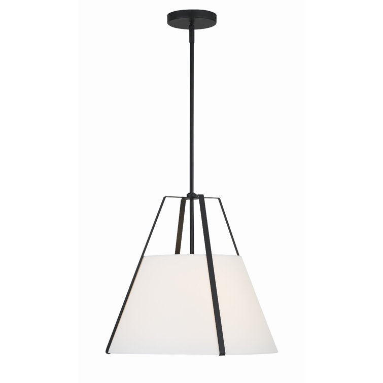 Black and White Adjustable Drum Pendant Light