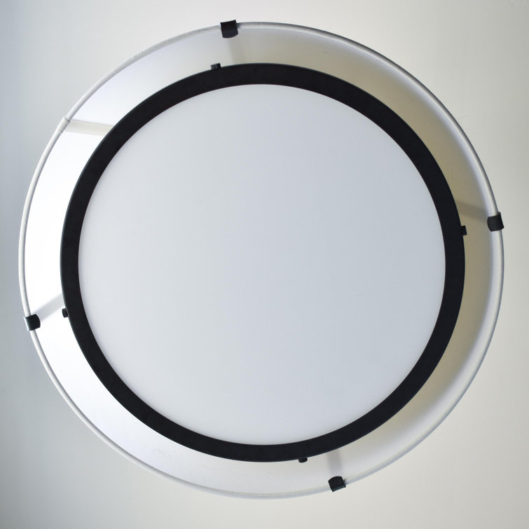 Black and White Adjustable Drum Pendant Light