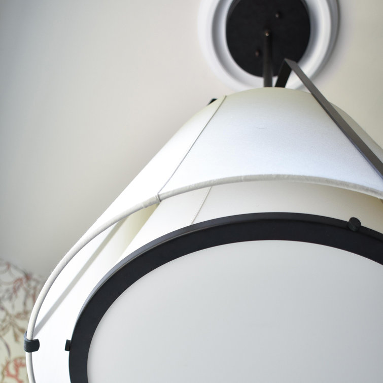 Black and White Adjustable Drum Pendant Light