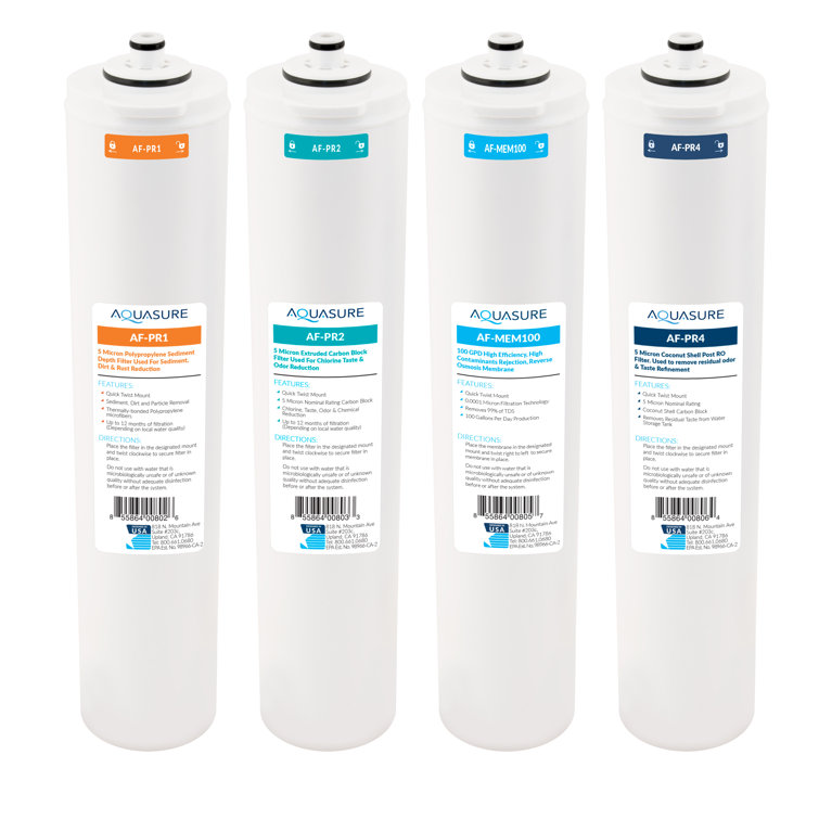 Aquasure Premier 4-Stage Quick Change Water Filter Bundle