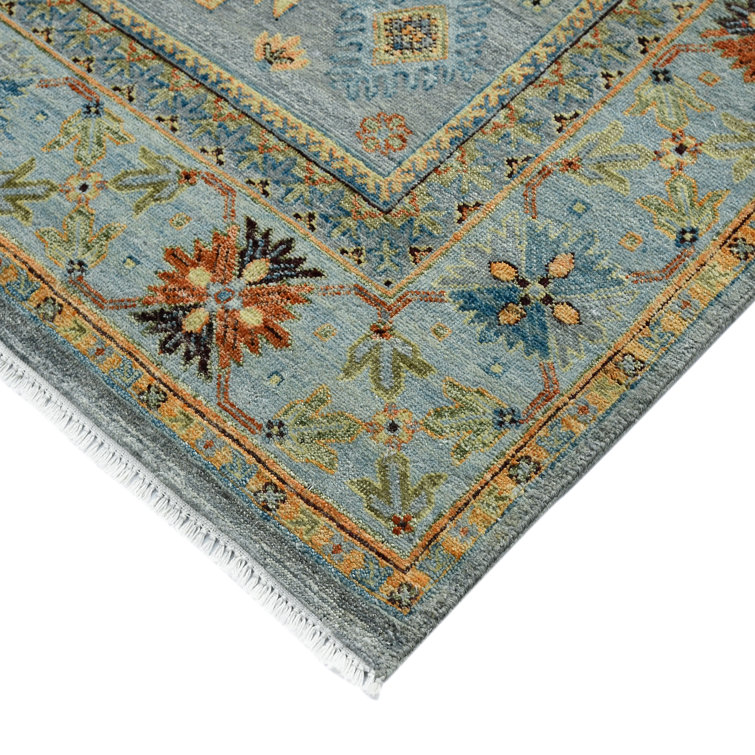 Gray Hand-Knotted Wool Traditional Area Rug 9' x 12'