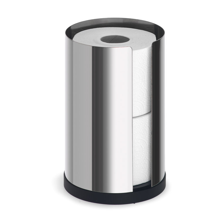 Polished Stainless Steel Freestanding Toilet Paper Holder