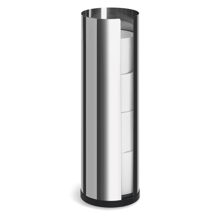 Polished Stainless Steel Freestanding Toilet Paper Holder