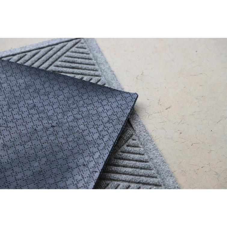 Bluestone Rubber Rectangle Outdoor Doormat with Diamond Pattern
