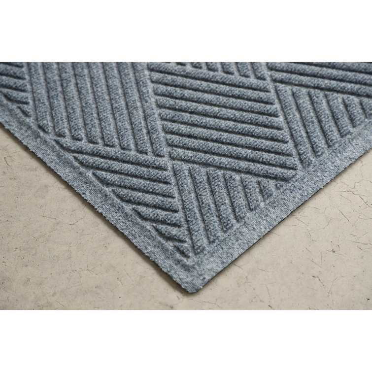 Bluestone Rubber Rectangle Outdoor Doormat with Diamond Pattern