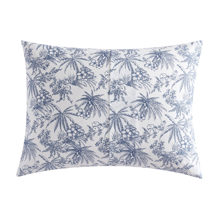 Pen and Ink Blue Floral Cotton Queen Duvet Cover Set