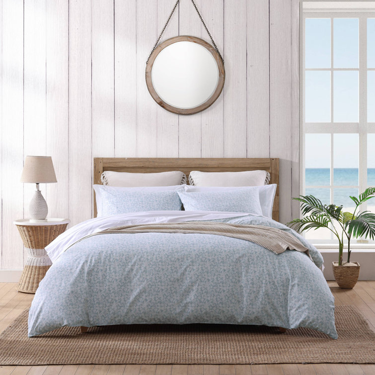 King Light Blue Cotton Boho-Chic Duvet Cover Set