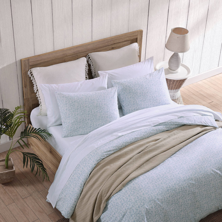 King Light Blue Cotton Boho-Chic Duvet Cover Set