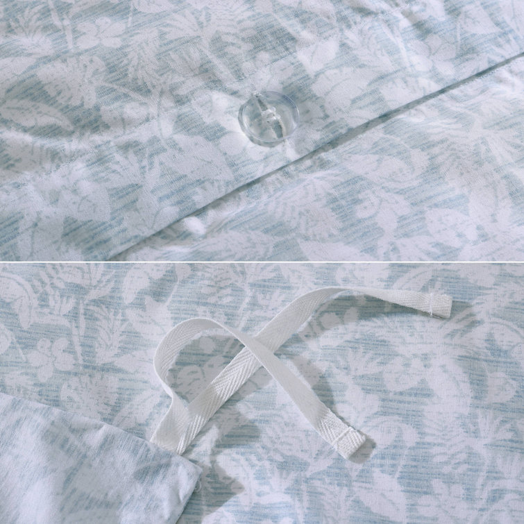 King Light Blue Cotton Boho-Chic Duvet Cover Set