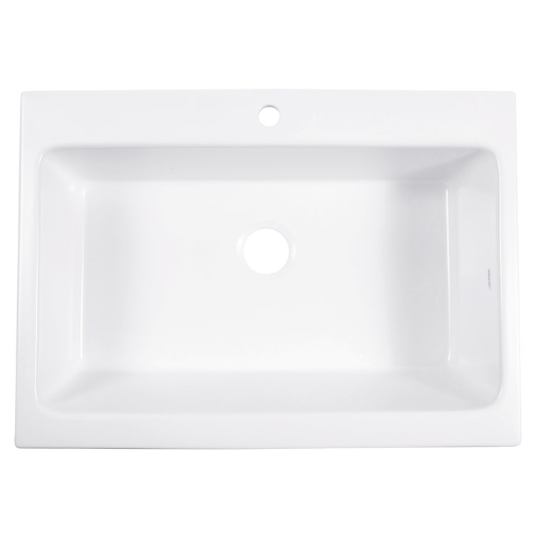 Parker White Fireclay 34" Single Bowl Farmhouse Apron Sink