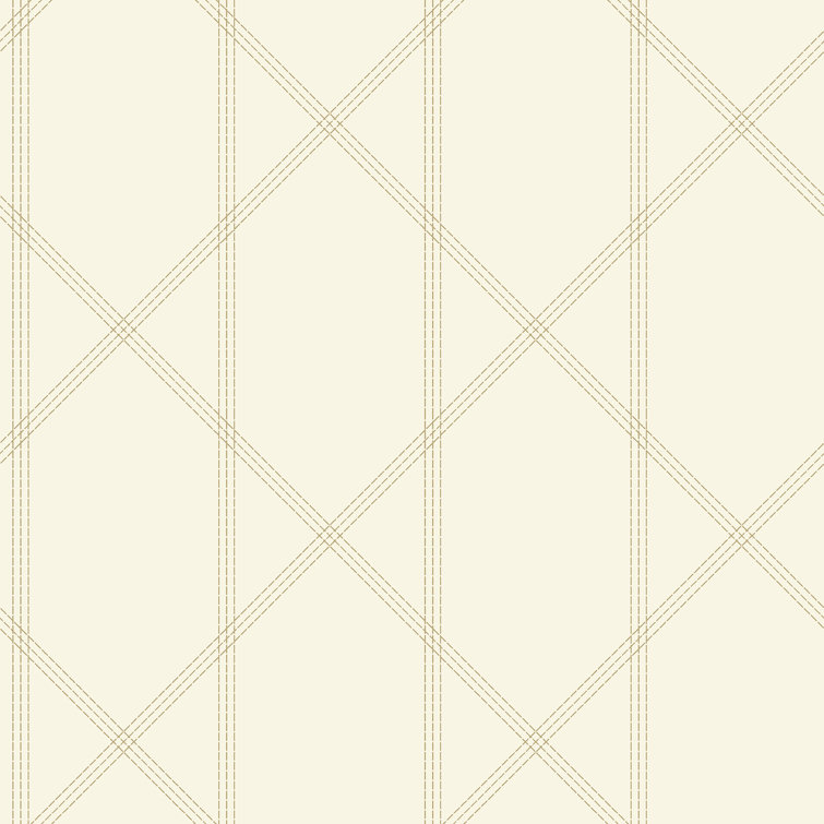 Cream and Gold Geometric Non-Woven Wallpaper Roll