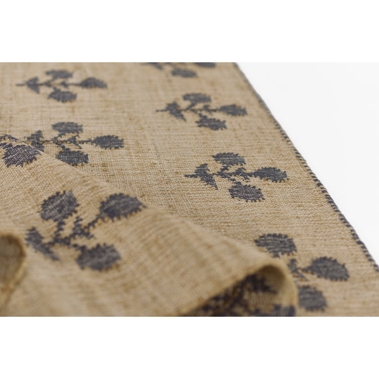 Handmade Blue Wool Rectangular Area Rug, 3'6" x 5'6"