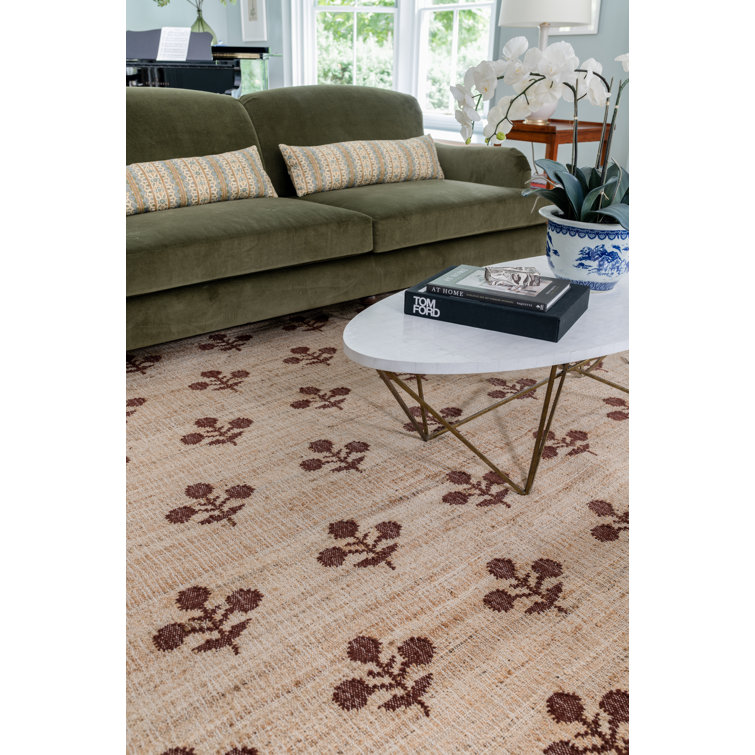 Rust and Beige Flat Woven Wool Runner Rug