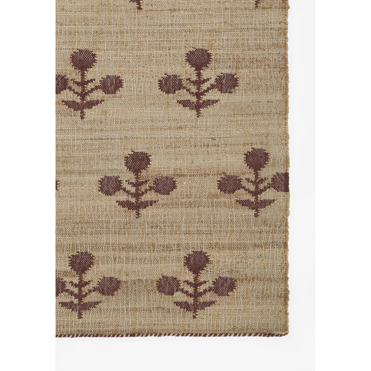 Rust and Beige Flat Woven Wool Runner Rug