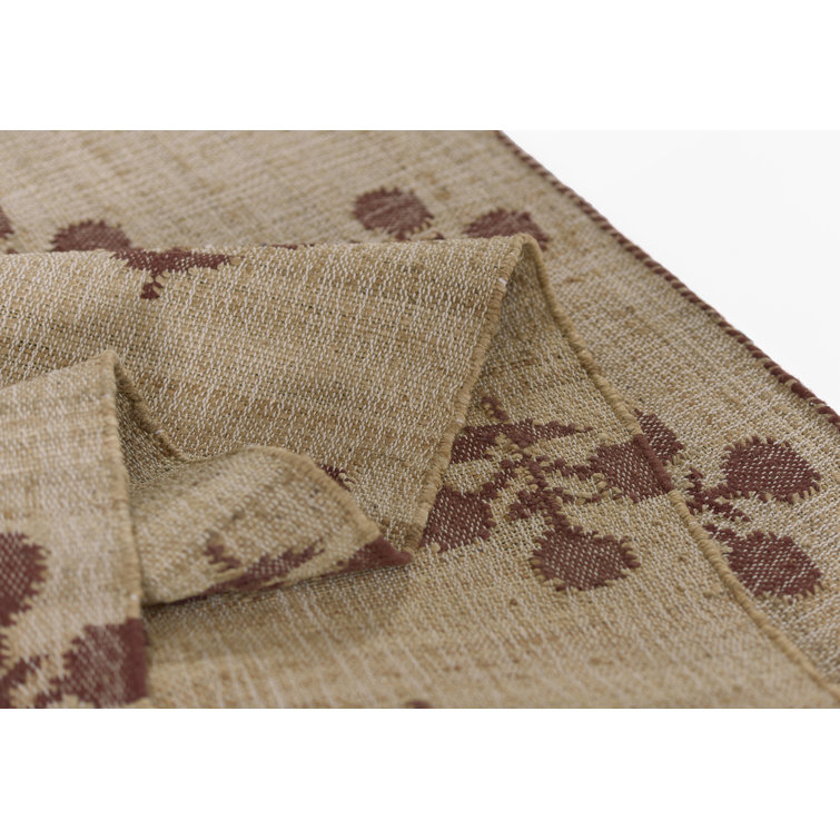 Orchard Bloom Beige and Rust Hand Woven Wool Rug
