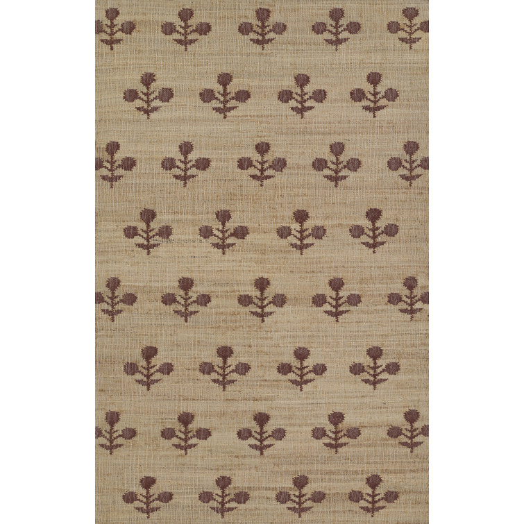Orchard Bloom Beige and Rust Hand Woven Wool Rug