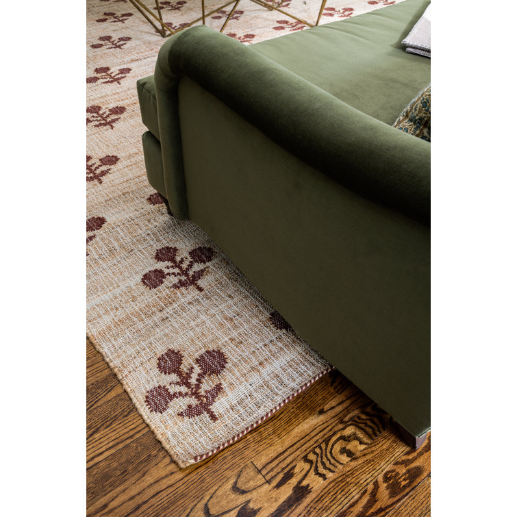 Rust and Beige Flat Woven Wool Runner Rug