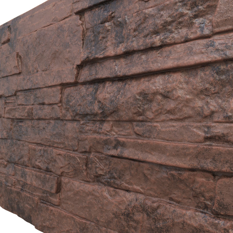 Canyon Brown Faux Stone Wall Paneling 48" x 24"