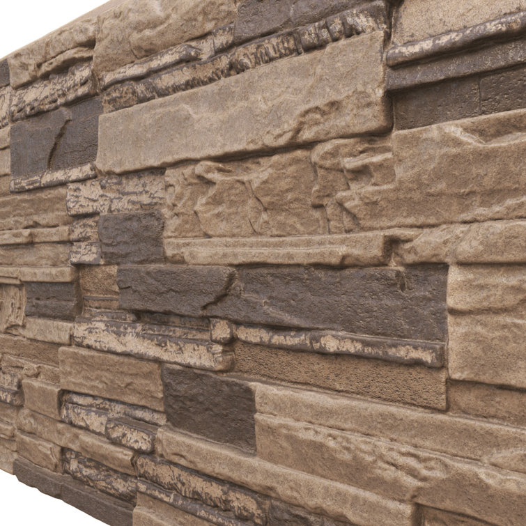 Smokey Ridge Faux Stone 48" x 24" Wall Panel
