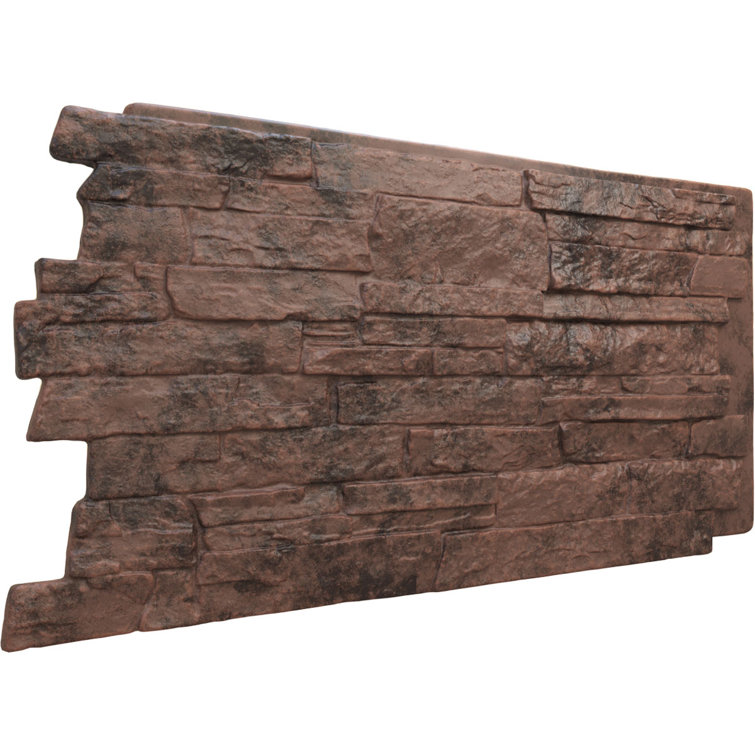 Canyon Brown Faux Stone Wall Paneling 48" x 24"