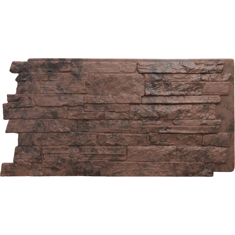 Canyon Brown Faux Stone Wall Paneling 48" x 24"