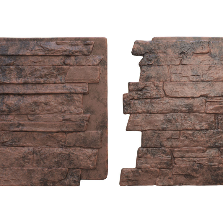 Canyon Brown Faux Stone Wall Paneling 48" x 24"