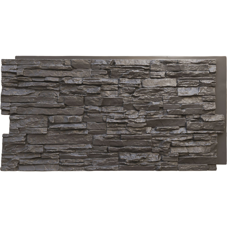 Slate Gray Faux Stone Siding Panel for Interior/Exterior