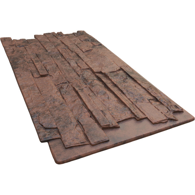 Canyon Brown Faux Stone Wall Paneling 48" x 24"