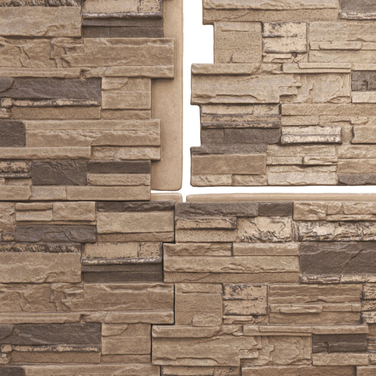 Smokey Ridge Faux Stone 48" x 24" Wall Panel