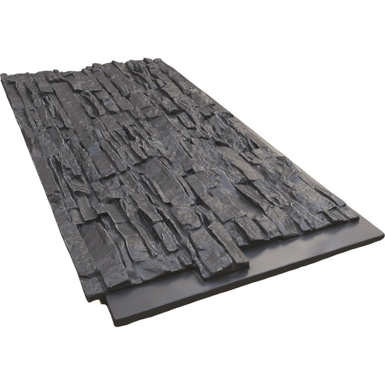 Slate Gray Faux Stone Siding Panel for Interior/Exterior
