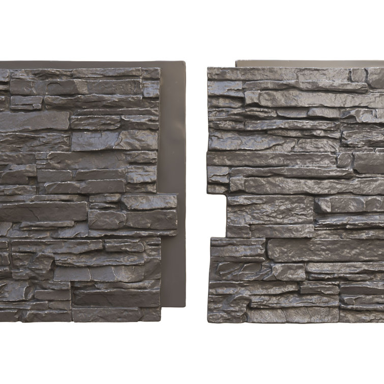 Slate Gray Faux Stone Siding Panel for Interior/Exterior