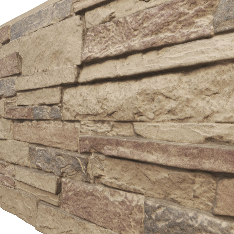 Colfax Faux Stone Siding Panel in Beige and Brown