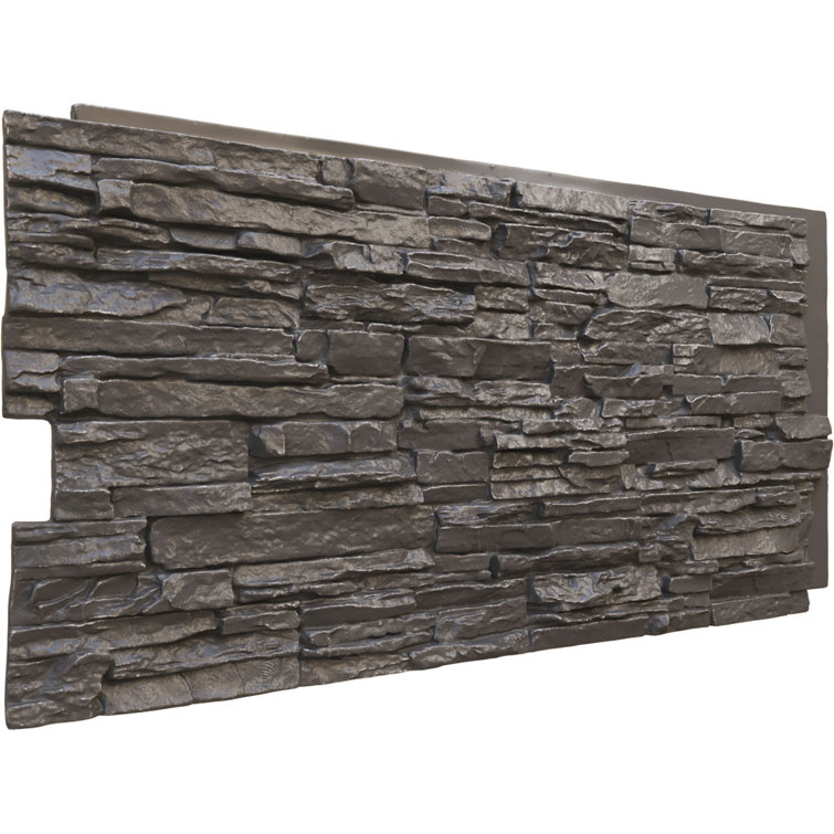 Slate Gray Faux Stone Siding Panel for Interior/Exterior