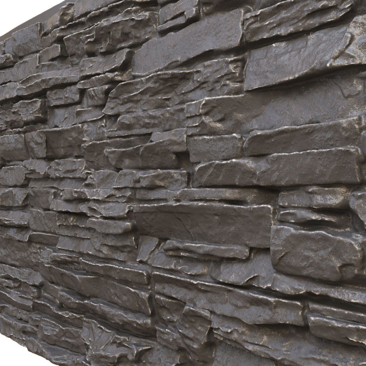 Slate Gray Faux Stone Siding Panel for Interior/Exterior