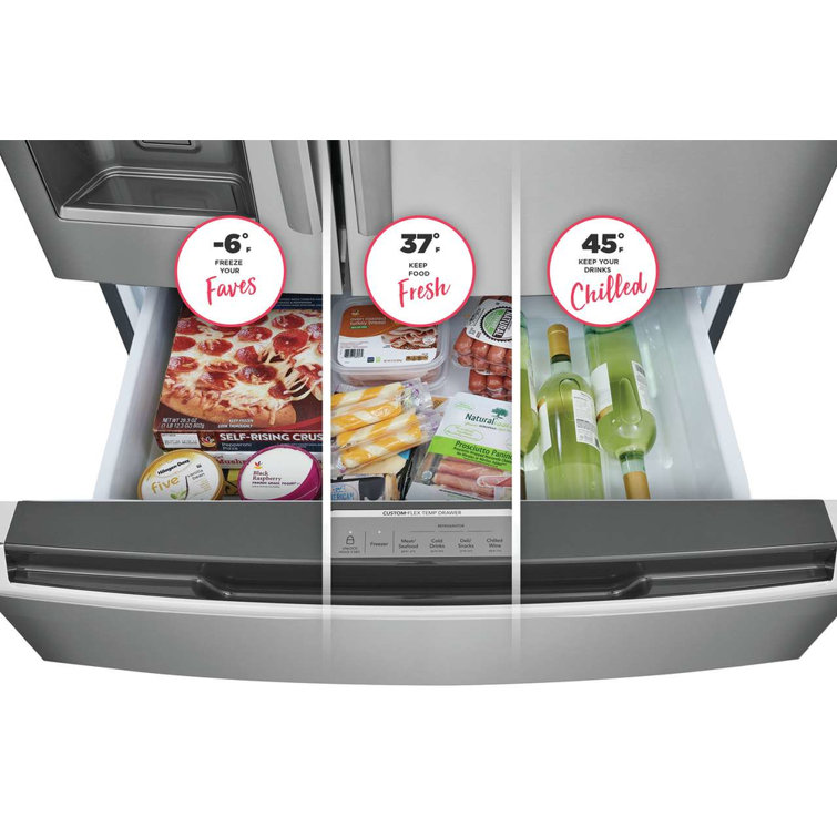36" Stainless Steel French Door Refrigerator with Ice Maker