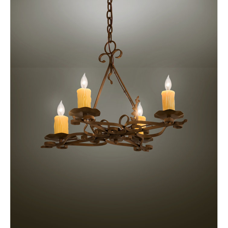 Elianna Rustic Iron 4-Light Mini Candle Chandelier