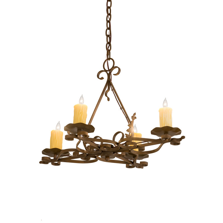 Elianna Rustic Iron 4-Light Mini Candle Chandelier