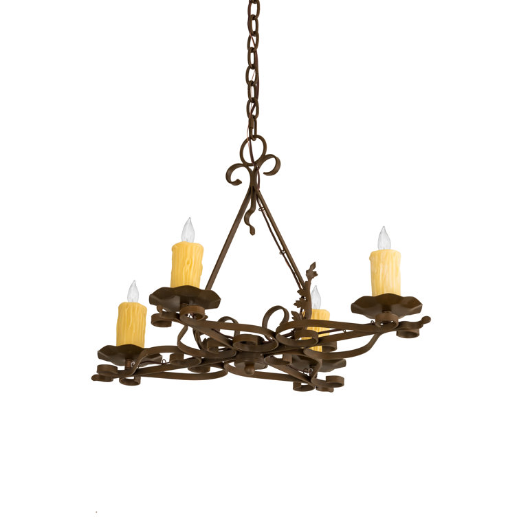 Elianna Rustic Iron 4-Light Mini Candle Chandelier