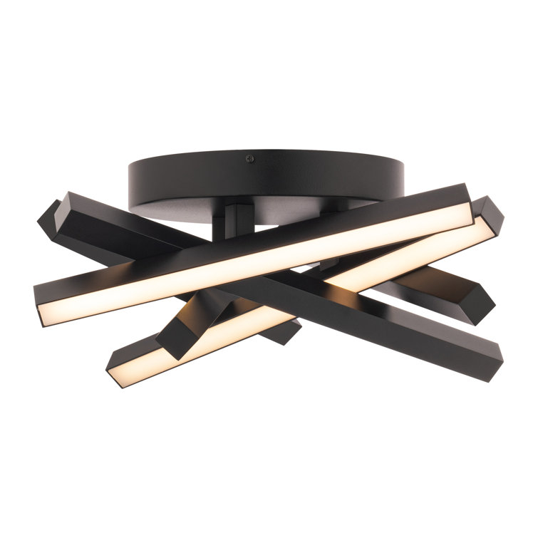 Black Aluminum LED Indoor/Outdoor Flush Mount Ceiling Light